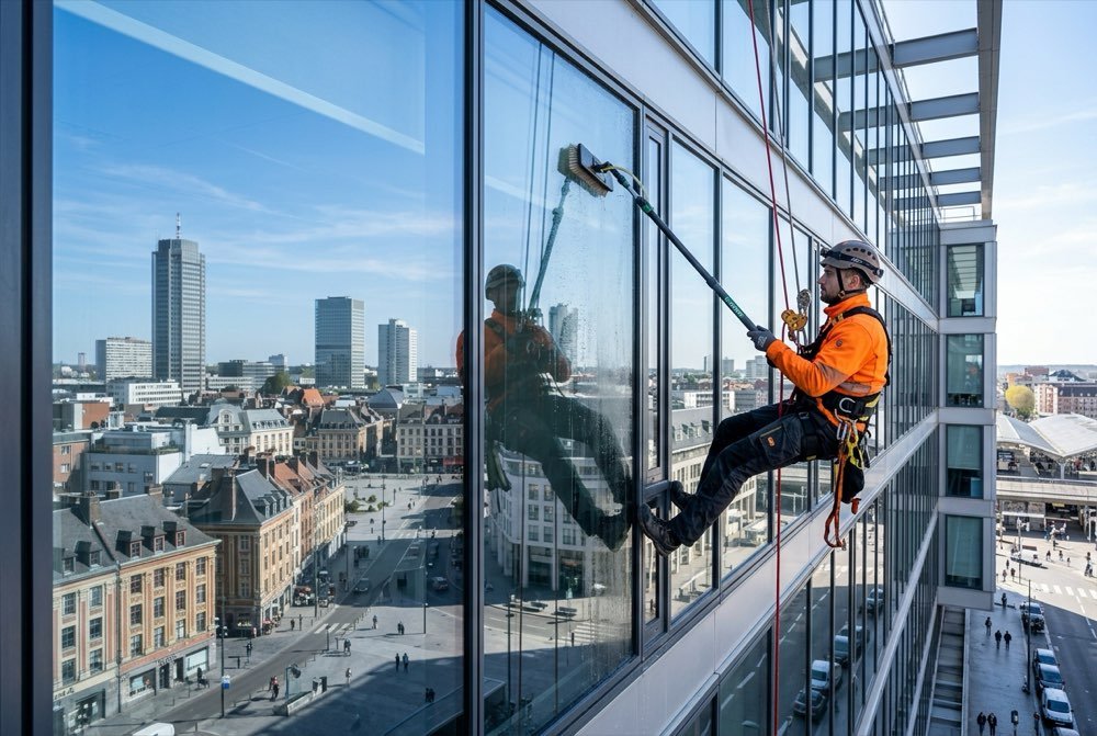 Nettoyage de vitrine et de façade commerciale à Lille pour professionnels