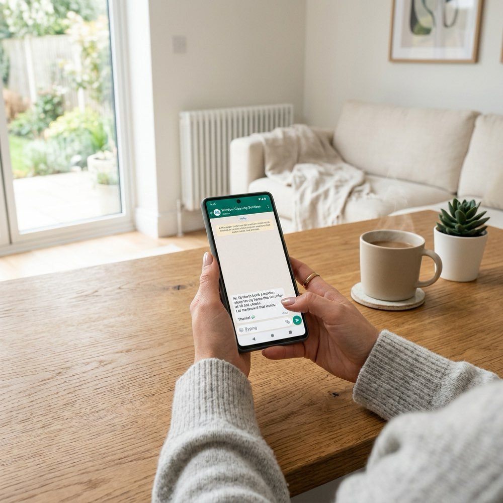 Étape 1 : contacter Top Vitrerie Hachemi sur WhatsApp pour un devis gratuit à Lille