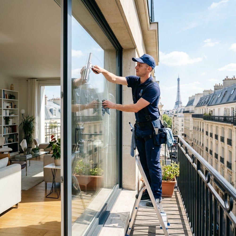 Étape 2 : intervention d'un laveur de vitres professionnel à Lille